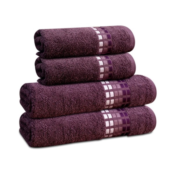Tmavě fialový bavlněný ručník 50x100 cm Darwin – My House-image-2