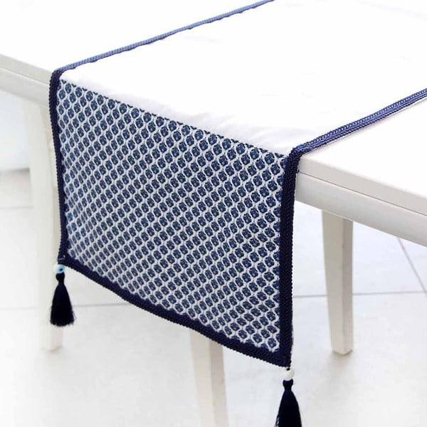 Běhoun na stůl Mode, 35x140 cm, modrý vzor