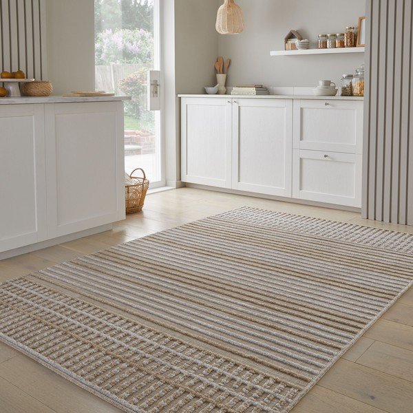 Béžový pratelný koberec z žinylky 200x320 cm Elton – Flair Rugs-image-1