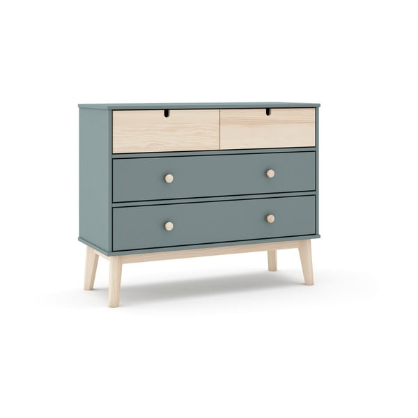 Dětská komoda šedozelená 100x81x40 cm Estefania – Marckeric-image-2