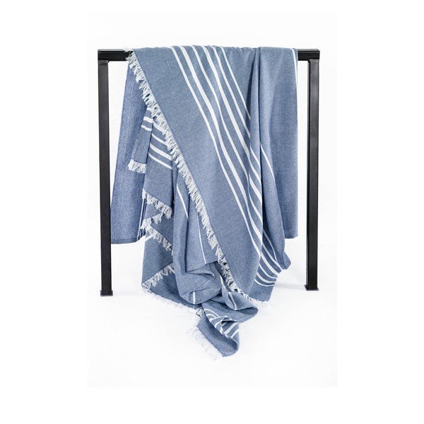 Modrá bavlněná deka 150x200 cm Solene – Tiseco Home Studio-image-3