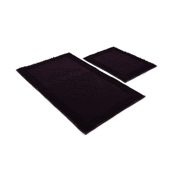 Tmavě fialové koupelnové předložky v sadě 2 ks 100x60 cm Piante – Foutastic-image-2