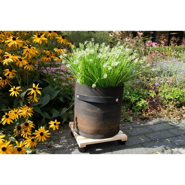 Dřevěný pojízdný podstavec pod květináč (výška 8 cm) Indoor & Outdoor – Esschert Design-image-1