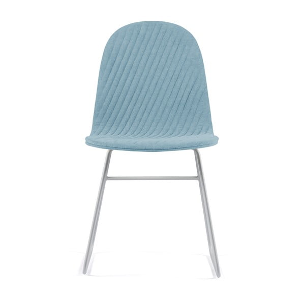 Světle modrá židle s kovovými nohami Iker Mannequin V Stripe