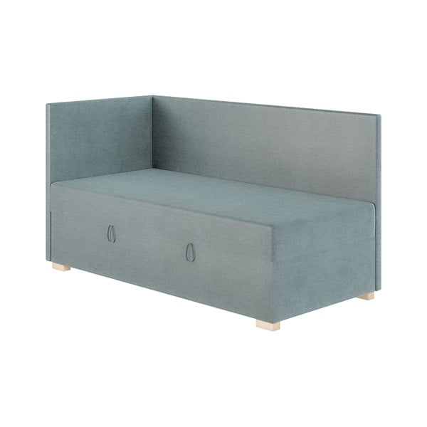 Modrá rohová dětská postel s úložným prostorem s matrací 90x200 cm Flexi – Ghado-image-3