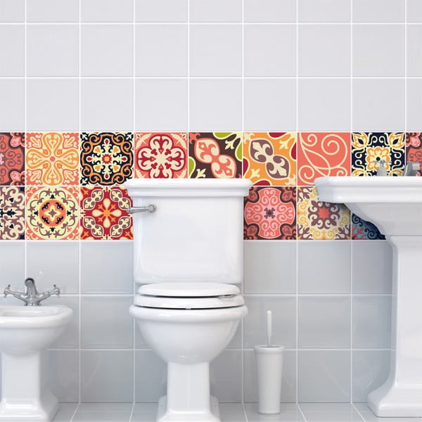 Sada 30 nástěnných samolepek Ambiance Cement Tiles La Valette, 10 x 10 cm-image-1