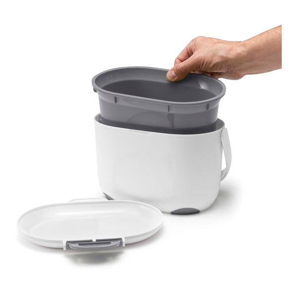 Bílo-šedá nádoba na kompostovatelný odpad Addis Caddy, 2,5 l-image-3