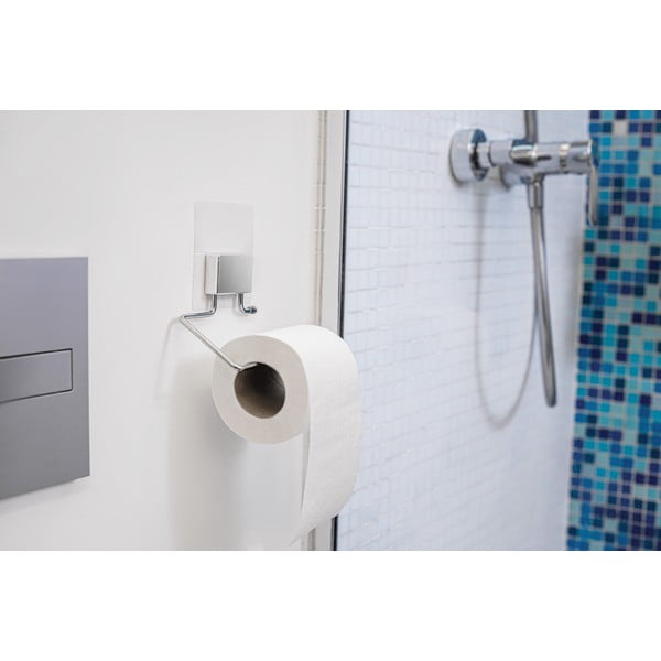 Samolepící držák z pochromované oceli na toaletní papír Compactor-image-1