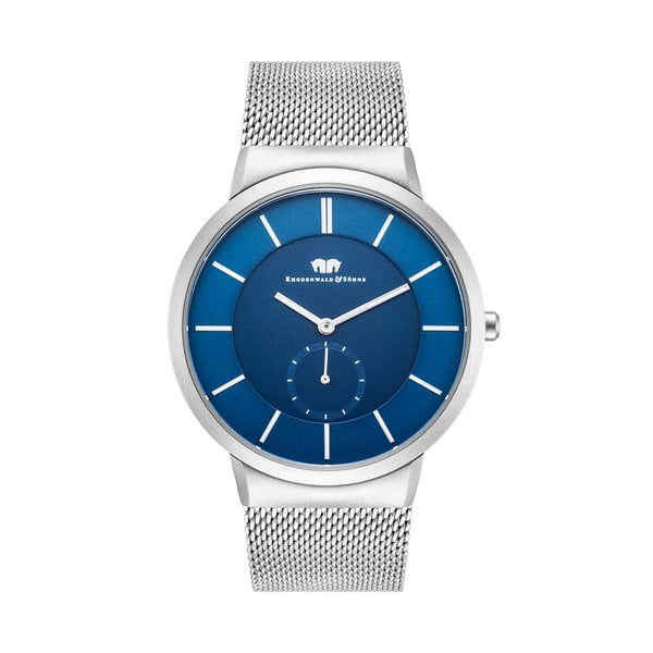 Pánské hodinky ve stříbrné barvě s modrým ciferníkem Rhodenwald & Söhne Trademaster
