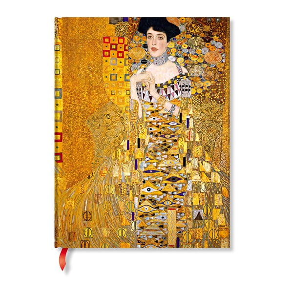 Linkovaný zápisník s tvrdou vazbou Paperblanks Klimt´s Portrait of Adele, 18 x 23 cm