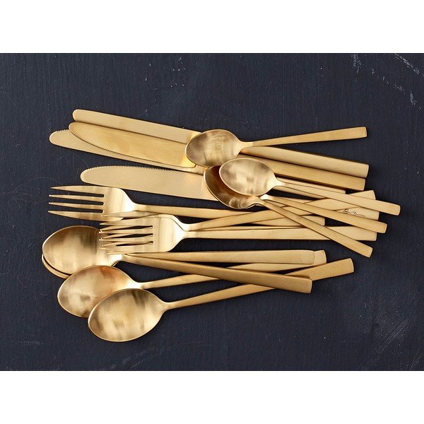 Ocelový příborv mosazné barvě 16 ks Brass – Bitz-image-3