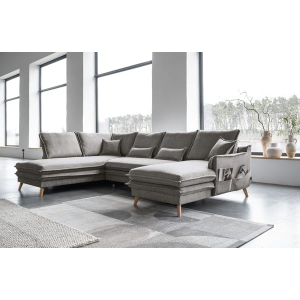 Šedá rozkládací rohová pohovka (levý roh/do "U") Charming Charlie – Miuform-image-3