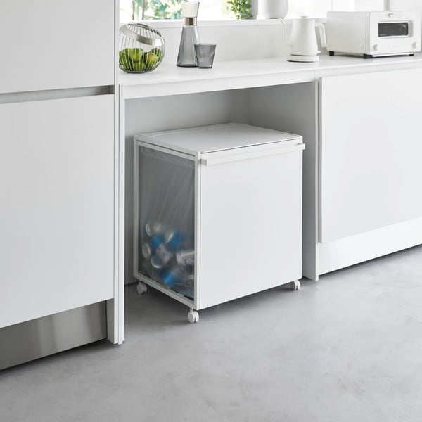 Bílý kovový odpadkový koš na tříděný odpad Tower – YAMAZAKI-image-4