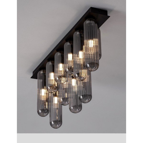 Šedé skleněné stropní svítidlo se skleněným stínidlem 10x72 cm Gustave – Nova Luce-image-1