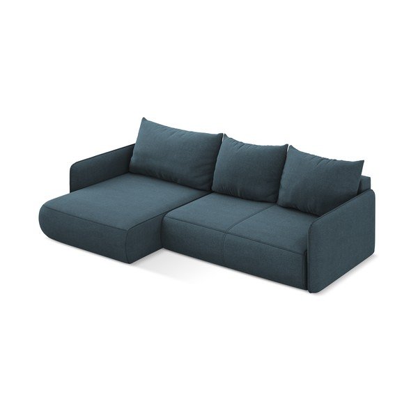 Modrá rozkládací/s úložným prostorem rohová pohovka (levý roh) Nanea – Makamii-image-4