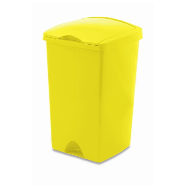 Žlutý odpadkový koš s víkem Addis Lift, 50 l