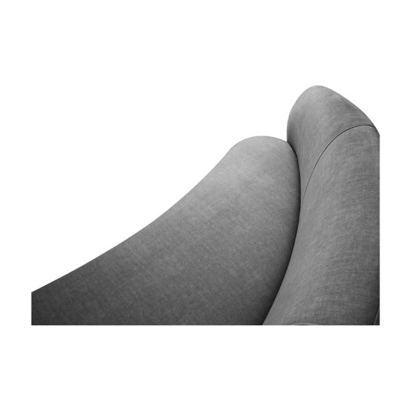 Šedá sametová asymetrická pohovka Mazzini Sofas Debbie, pravá-image-4
