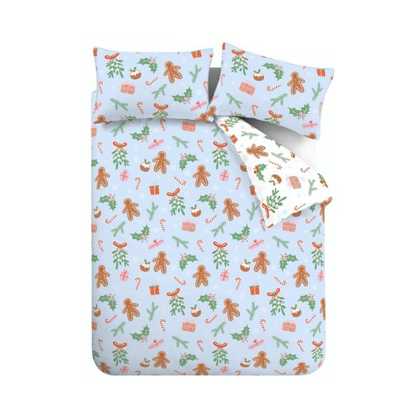 Modré povlečení na dvoulůžko/prodloužené z mikrovlákna 230x220 cm Gingerbread – Catherine Lansfield