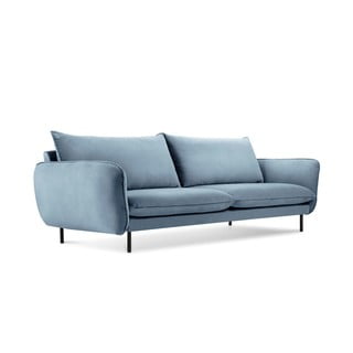 Světlé modrá sametová pohovka Cosmopolitan Design Vienna, 230 cm