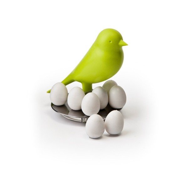 Zelený stojánek s magnety Qualy  Magnetic Egg Sparrow