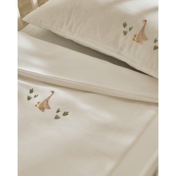 Bílé dětské povlečení do postýlky z bavlněného perkálu 70x140 cm Milu – Kave Home-image-1