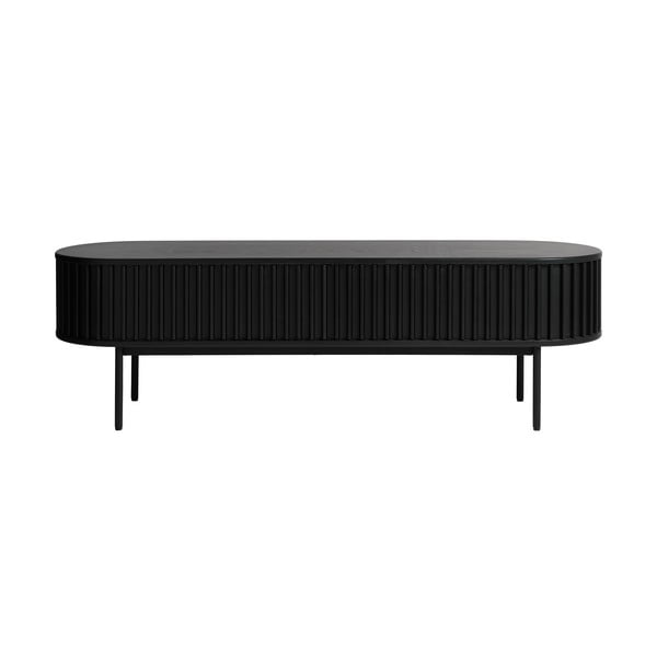 Černý TV stolek v dekoru dubu 48x160 cm Siena – Unique Furniture