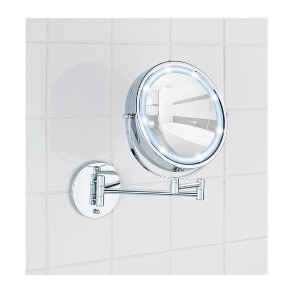 Kosmetické zvětšovací zrcadlo s osvětlením (5x) ø 17,5 cm Power-Loc Lumi – Wenko-image-1