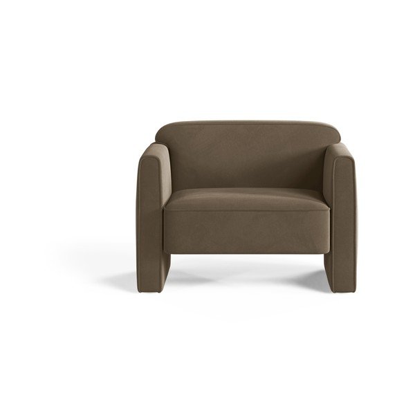 Taupe sametové křeslo Abby – Micadoni -image-1