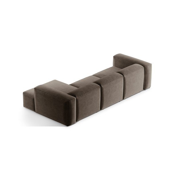 Hnědá rohová pohovka (pravý roh/s lenoškou) Bergamo – Cosmopolitan Design-image-4