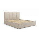 Béžová čalouněná dvoulůžková postel s úložným prostorem s roštem 180x200 cm Juniper – Mazzini Beds