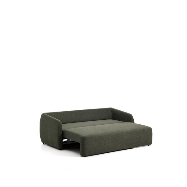 Tmavě zelená žinylková rozkládací pohovka 218 cm Laira – Kave Home-image-3