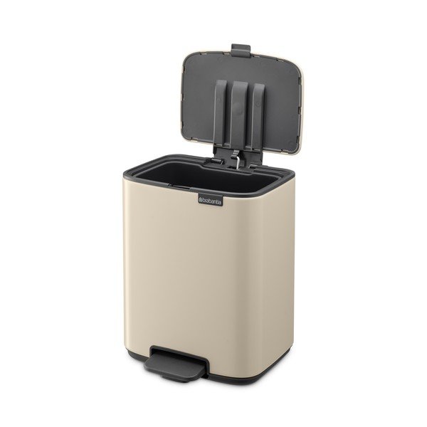 Béžový nášlapný ocelový odpadkový koš 7 l Bo – Brabantia-image-4