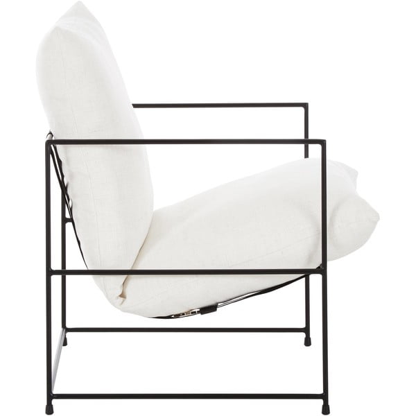Bílé křeslo s kovovým rámem Wayne - Westwing Collection-image-2