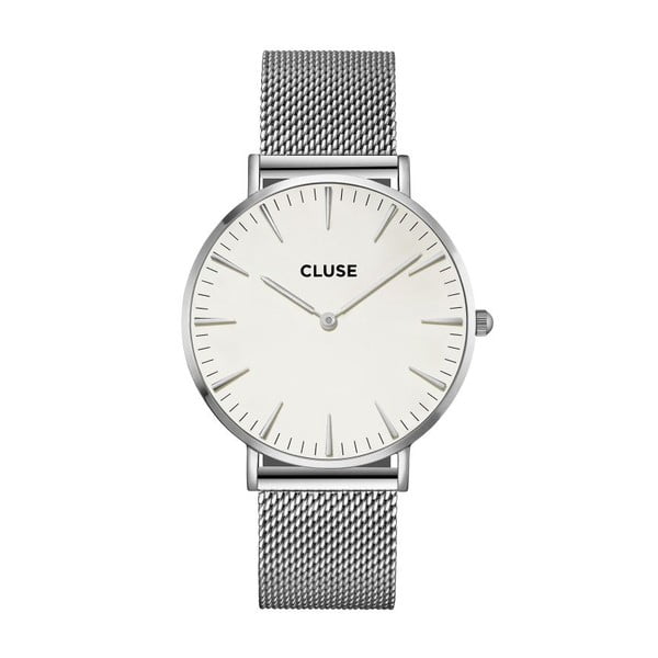 Dámské hodinky z nerezové oceli ve stříbrné barvě s bílým ciferníkem Cluse La Bohéme
