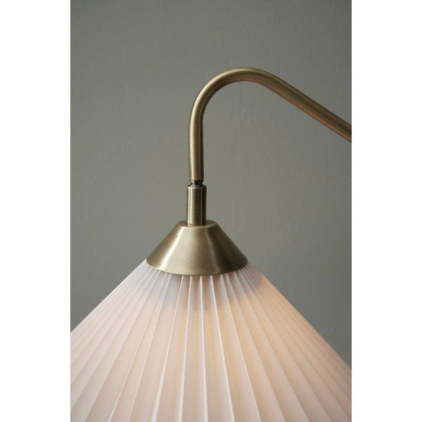 Krémová/v mosazné barvě látková stojací lampa s ohybatelnou konstrukcí (výška 155 cm) Kate – Ellos Home-image-2