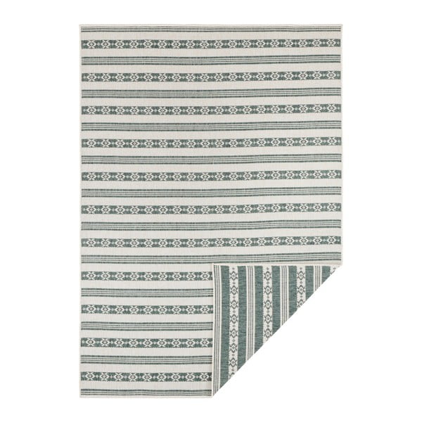Zeleno-krémový oboustranný koberec vhodný i na ven Bougari Fiji, 80 x 150 cm