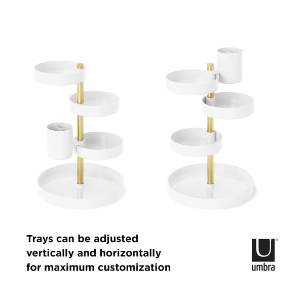 Bílý plastový koupelnový organizér na kosmetiku Pirouette – Umbra-image-3