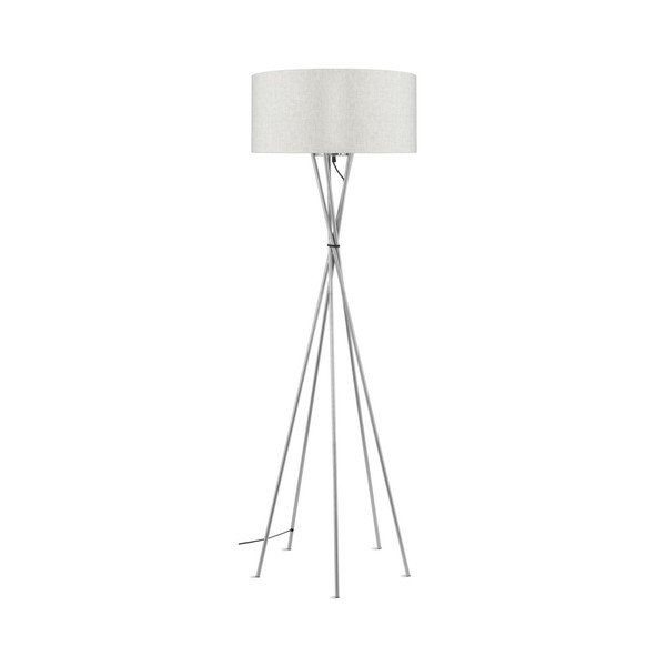 Šedá volně stojící lampa se světle krémovým stínidlem Citylights Lima