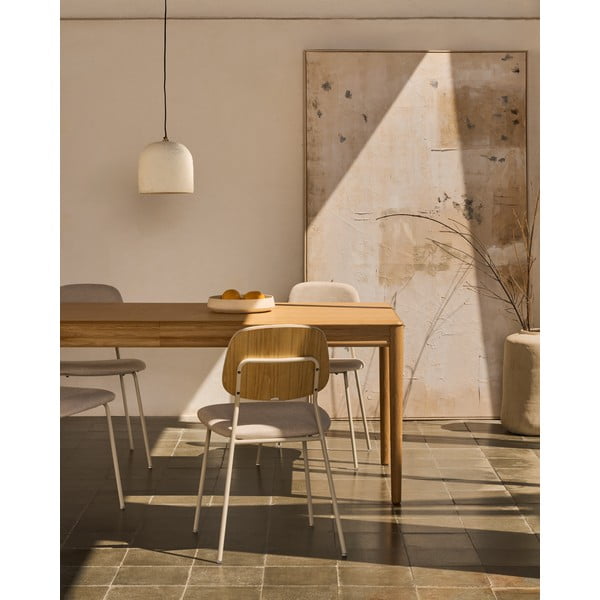 Rozkládací jídelní stůl s přídavnou deskou v dekoru dubu 90x200 cm Lenon – Kave Home-image-2