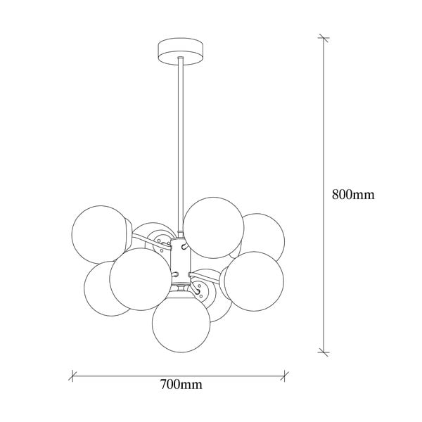 Bílé/v mosazné barvě závěsné svítidlo se skleněným stínidlem ø 70 cm Mudoni – Opviq lights-image-4