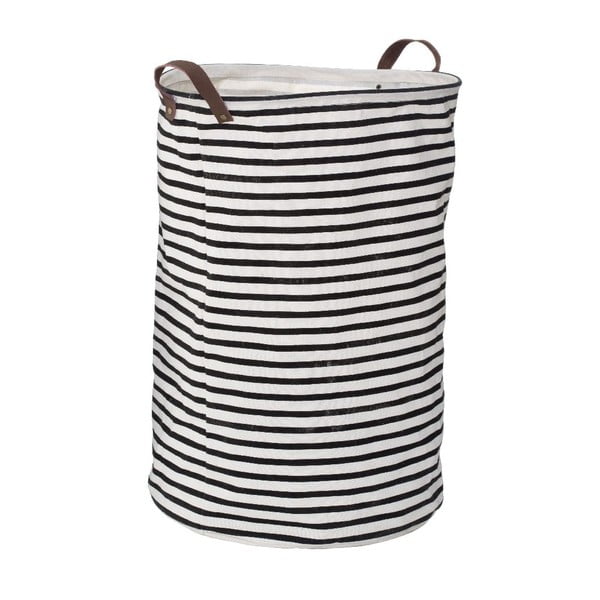 Černo-bílý pruhovaný koš na prádlo Premier Housewares Stripe, 69 l