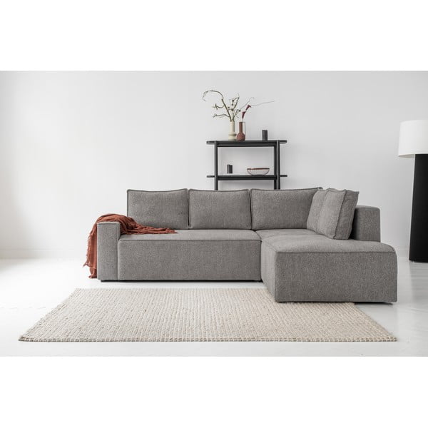 Světle šedá rozkládací rohová pohovka (pravý roh) Brave Dave – Miuform-image-1