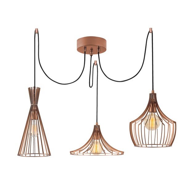 Závěsné svítidlo v měděné barvě s kovovým stínidlem Mezopotamya – Opviq lights-image-4