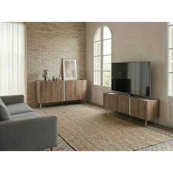 TV stolek v dekoru dubu v přírodní barvě 140x54x35,5 cm Lucile – Marckeric-image-1