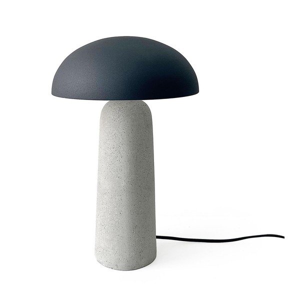 Šedá betonová stolní lampa s kovovým stínidlem (výška 39,5 cm) Delphine – Bizzotto
