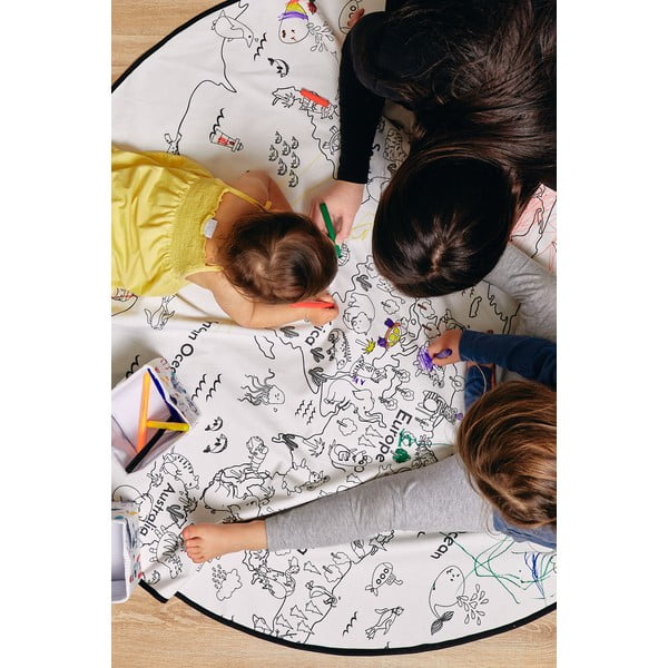 Vybarvovací dětský koberec Butter Kings Camping, ø 130 cm-image-3