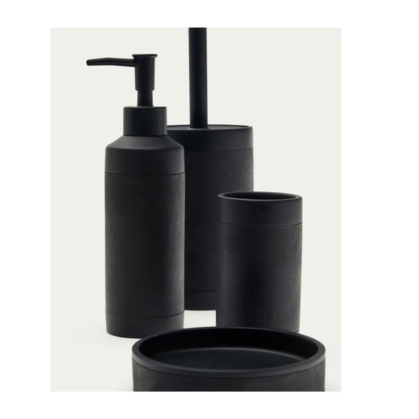 Černý kelímek na zubní kartáčky z polyresinu Sisel – Kave Home-image-3
