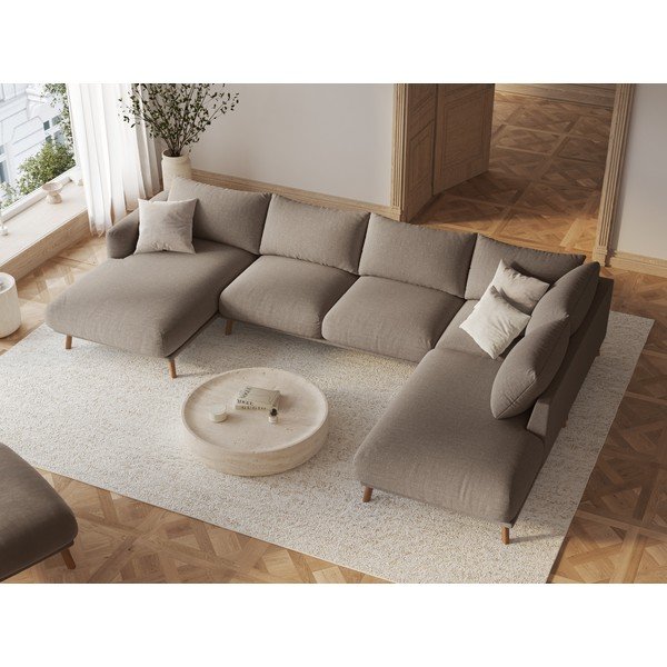 Taupe rohová pohovka (do "U") Naomi – Micadoni -image-1