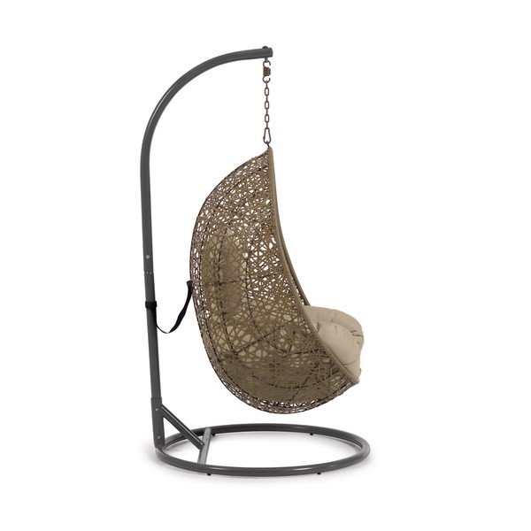 Béžové závěsné zahradní křeslo z umělého ratanu Florina – Kave Home-image-2