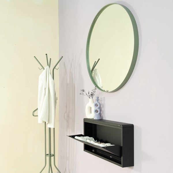 Černý kovový výklopný/závěsný botník 75x38x13 cm Mario – Spinder Design-image-1